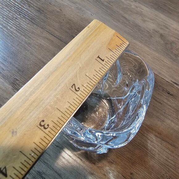 Vintage Crystal Votive Tulip Candle Holder Clear Heavy Flower Retro Glam Classic - Picture 9 of 10